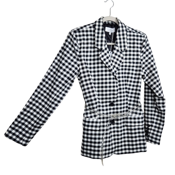 L'Academie The Olympia Blazer in Black and White NWT Women's Size Medium - Picture 3 of 12